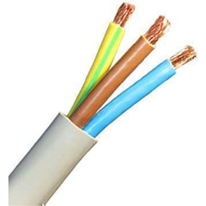 Cable 2 Core + Earth 0.75mm Grey Flex (100m Coil) **
