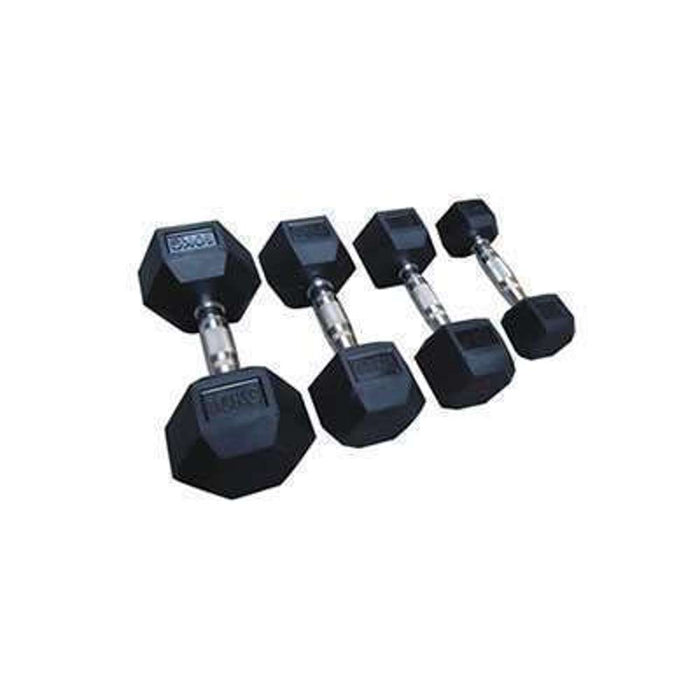 Dumbbells Rubber Coated Hexagon 20kg