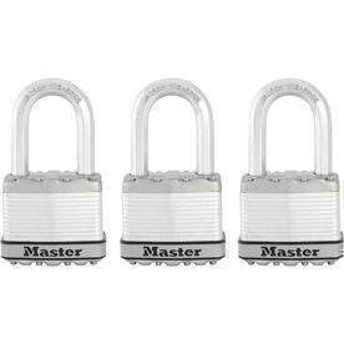 Master Padlock Magnumm 1-1/2 Laminated Steel Shackle 3pk