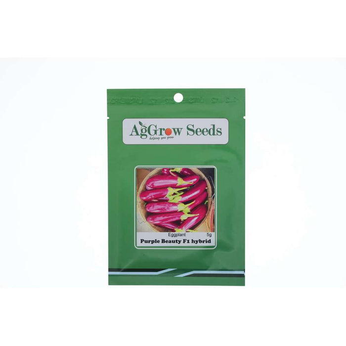 AgGrow Eggplant Seeds Purple Beauty F1 Hybrid 5g