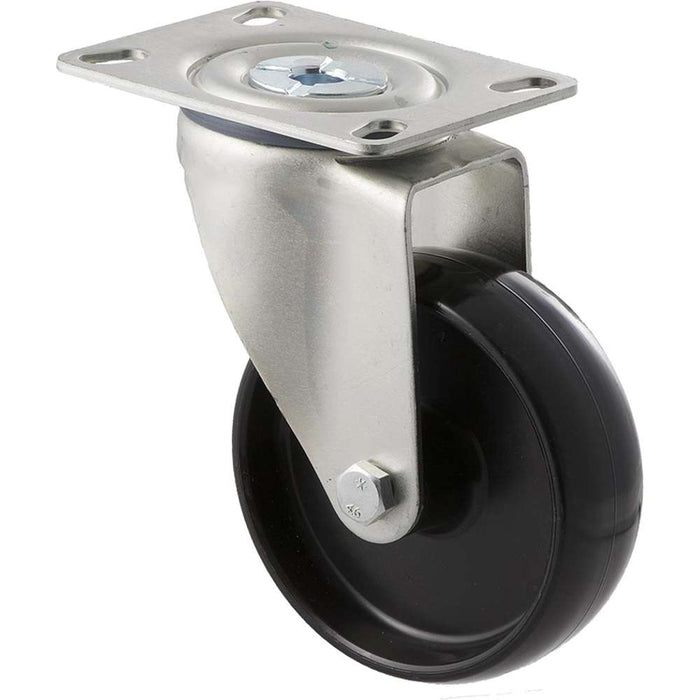 Fallshaw M Series Medium Duty Castor 100mm Black Nylon Swivel Plate 150kg