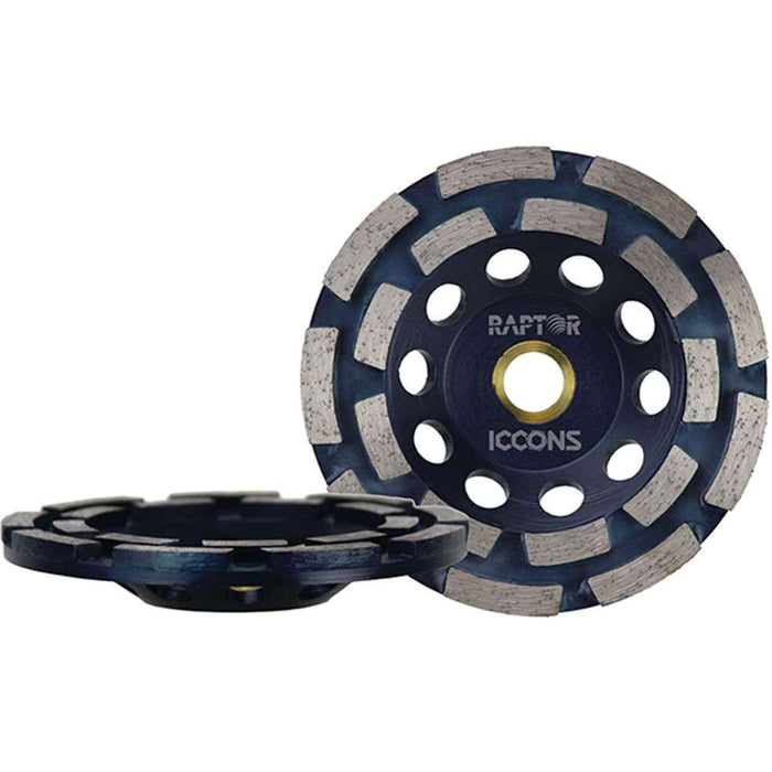 Iccons Ridgeback Double Row Concrete Grinding Cups 178mm Bore 22.2