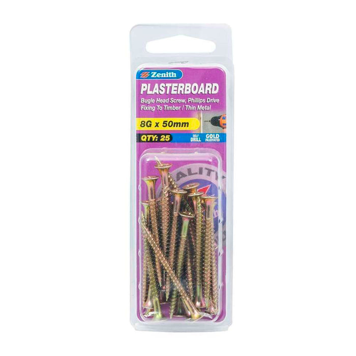 Zenith Plasterboard Screw Bugle 8G x 50mm (25pk)
