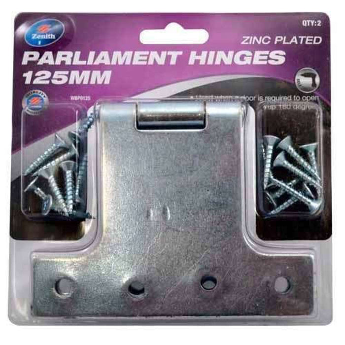 Zenith Parliament Hinges 125mm Zinc Plated