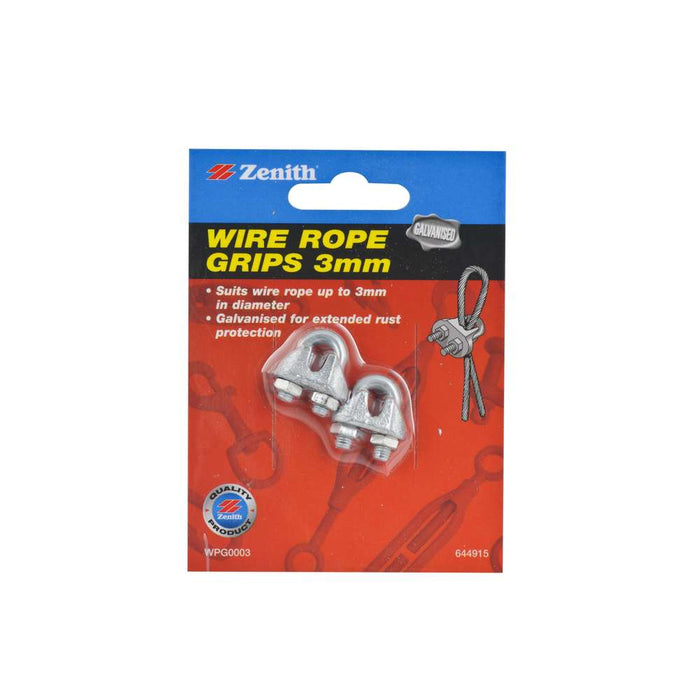 Zenith Wire Rope Grip 3mm Galv