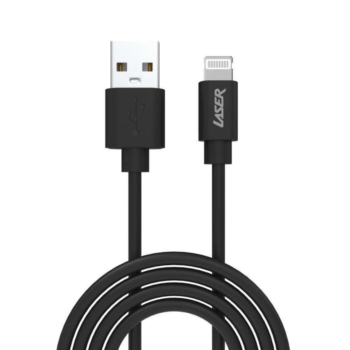 Laser 2m MFi Lightning to USB-A Cable 2 Pack Black/Black