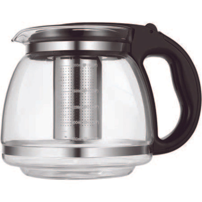 Glass Tea Pot 1500ml Black Handle