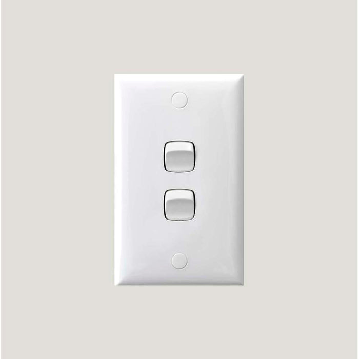 HPM 2 Gang Switch 10A White **