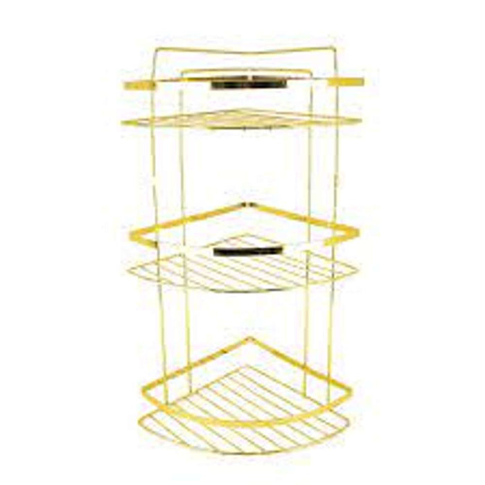 Shower Caddy Corner Shelf 3-Tier Gold 20 x 20 x 52cm