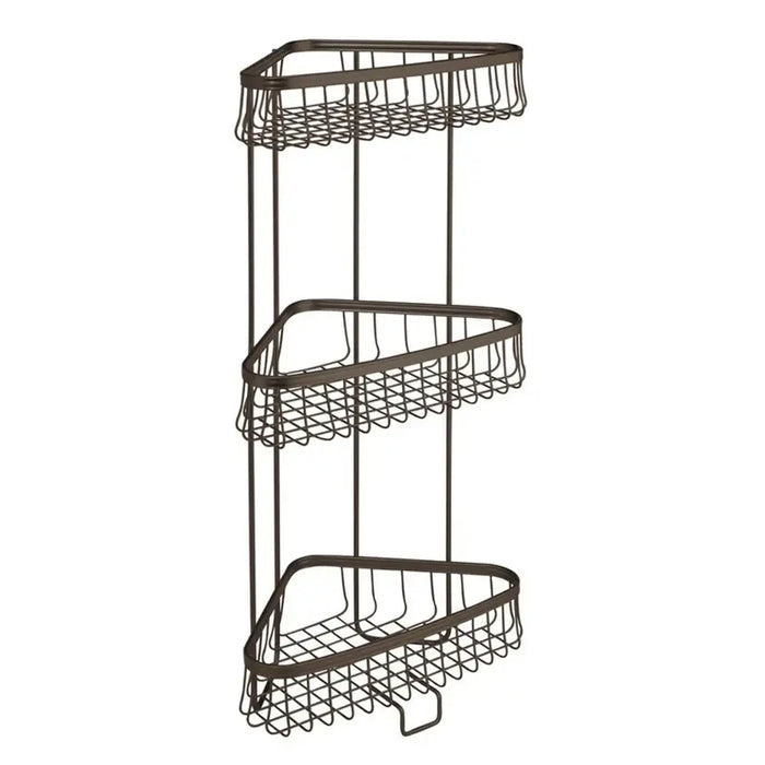 Shower Caddy Corner Shelf 3-Tier Brown 22 x 22 x 58cm