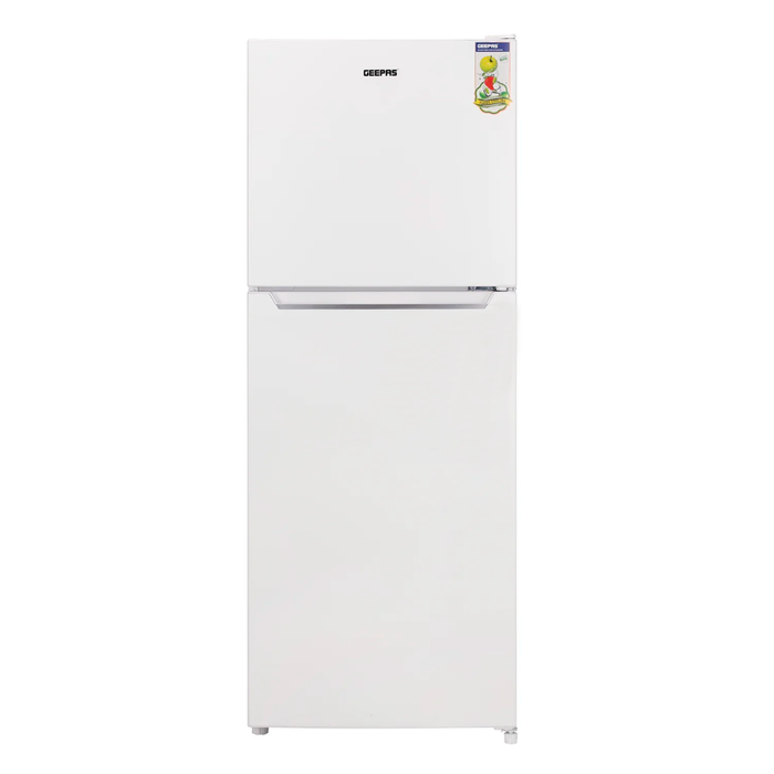 Geepas Top Mount Fridge 2 Door 202L White