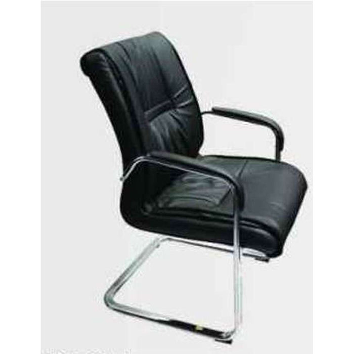 Office Basics Visitors PVC Chair Armrest Capacity 150kg Max Black #A-033V/Hero