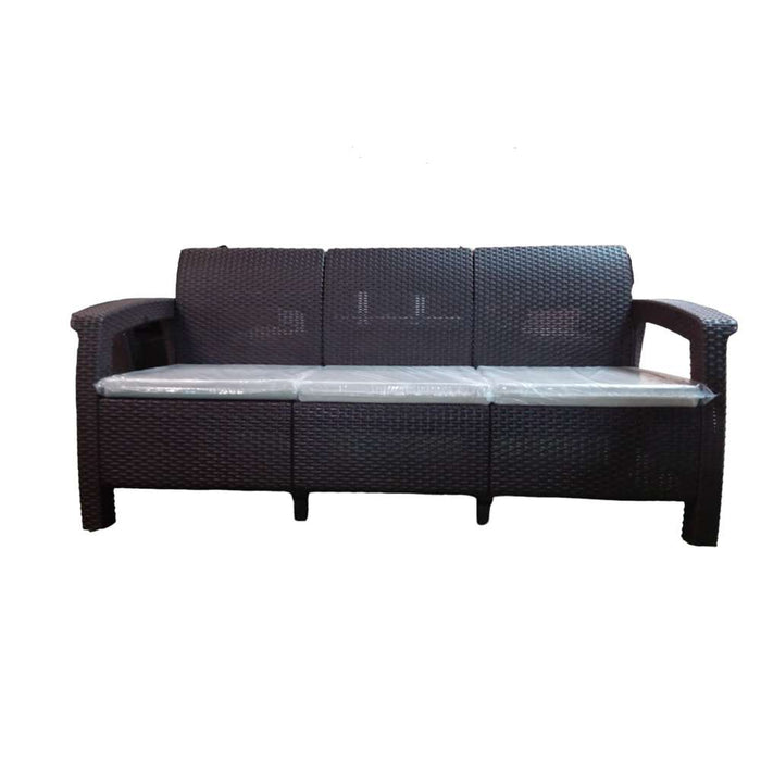 Nilkamal 3 Seater Outdoor Sofa Season Rust Brown