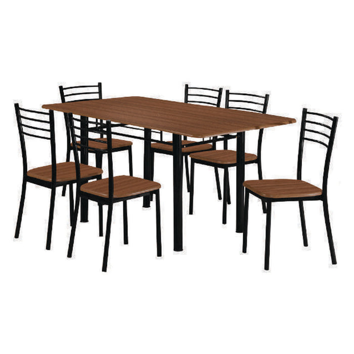 Home Basics Dining Set 7pc Dirty Oak/Black #PS318