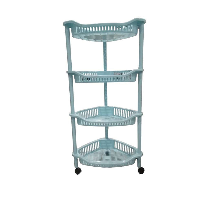 Plastic Rack 4-Tier with Wheels 52.5 x 37 x 90.5cm