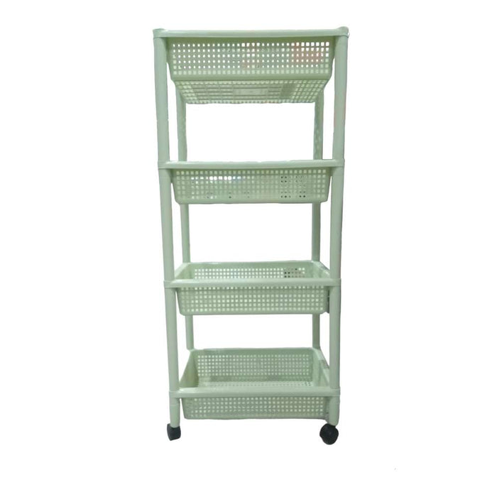 Plastic Rack 4-Tier with Wheels 45 x 29 x 101cm