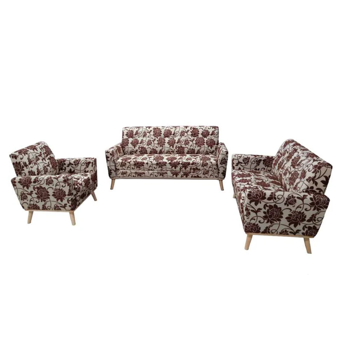 Amber 3+2+1 Fabric Sofa Peony Brown