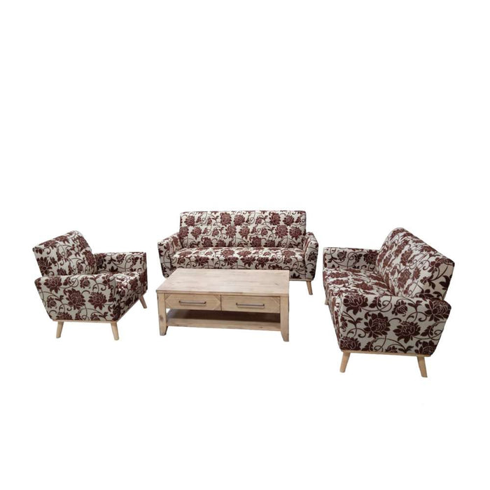 Amber 3+2+1 Fabric Sofa Peony Brown