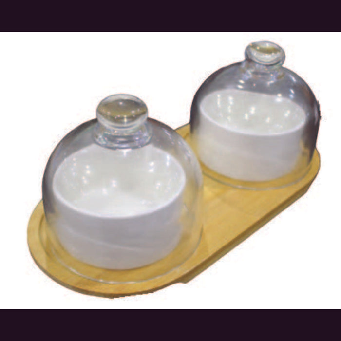 Dessert Bowl with Cover & Base 2Pc