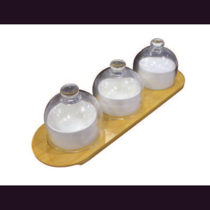 Dessert Bowl with Cover & Base 3pc
