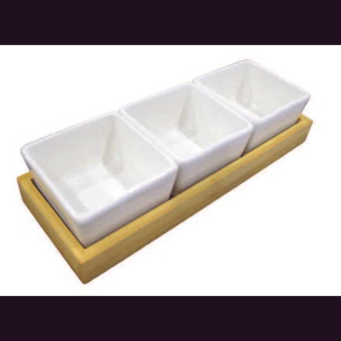 Ceramic Square Dish with Base 3pc