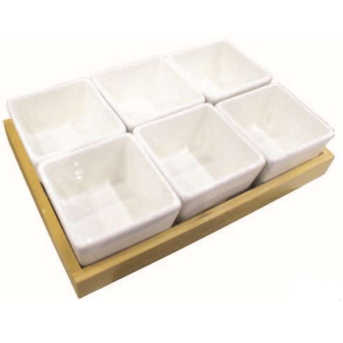 Ceramic Square Dish with Base 6pc