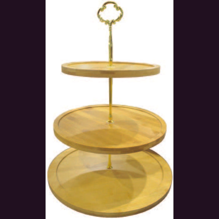 Three Layer Fruit Plate with Wooden Holder