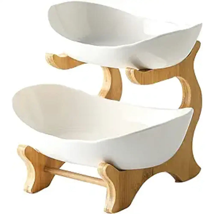 Double Layer Ceramic Bowl with Stand  (2)