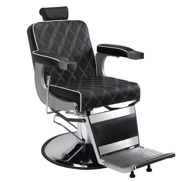 Professional Hydraulic Lift Barber Chair with Stainless Steel Handle & Metal Base