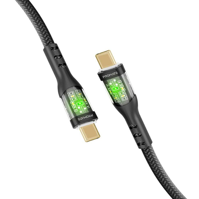 Promate TransLine-Ci USB-C to Lightening Transparent Data & Charge Cable 1.2M White