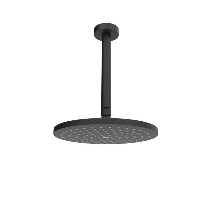 Neptune II Round Ceiling Shower 255mm with 300mm Arm Matt Black