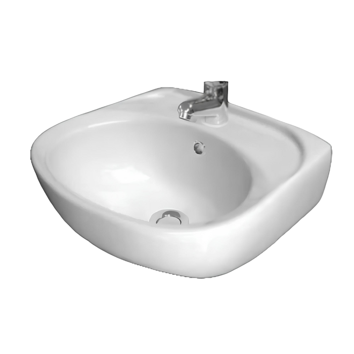 Claytan Iris Wall Basin 395 x 355mm 1Tap Hole with Overflow
