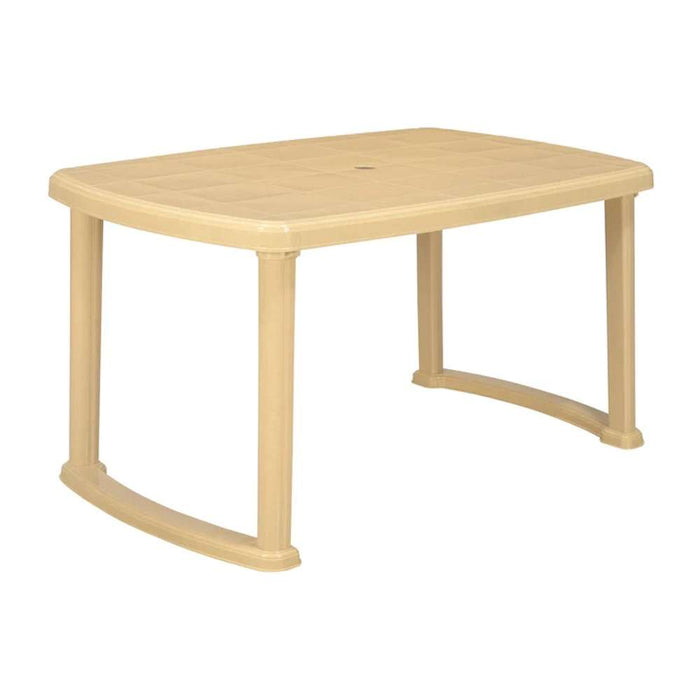 Nilkamal Mega Plastic Table L1360 x W840 x H720mm Marble Beige