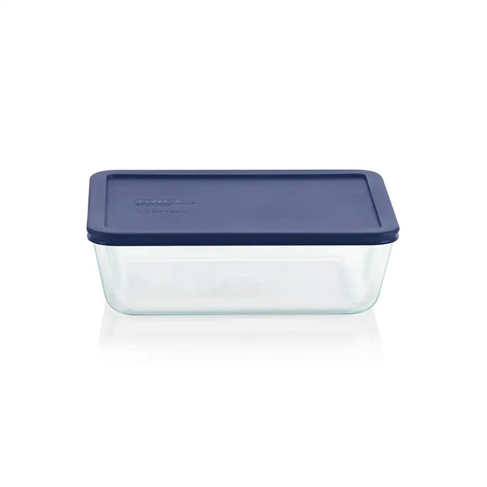 Pyrex Glass Container Square 2.2l with Blue Lid