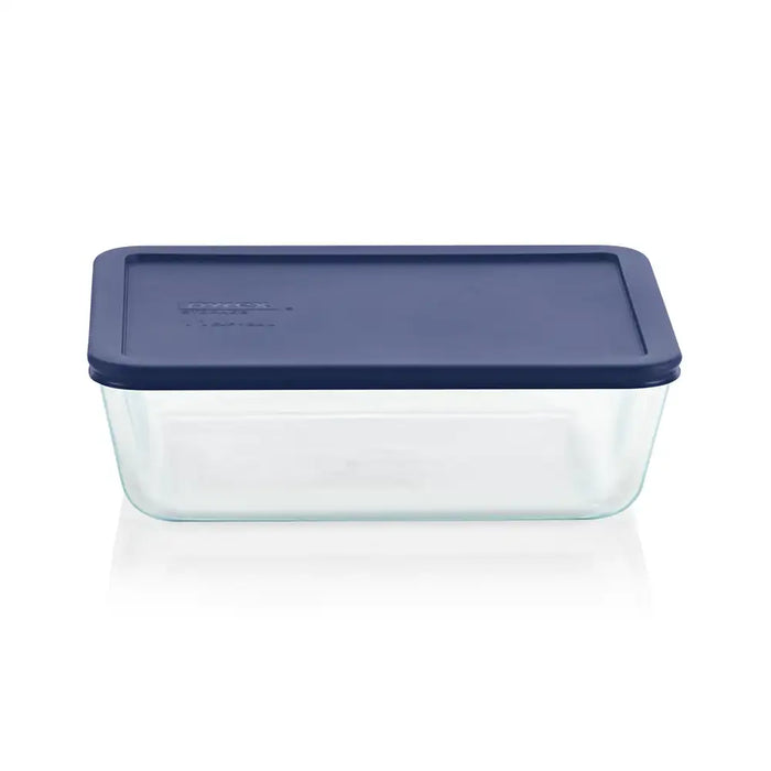 Pyrex Glass Container Rectangle with Blue Lid 1.4L
