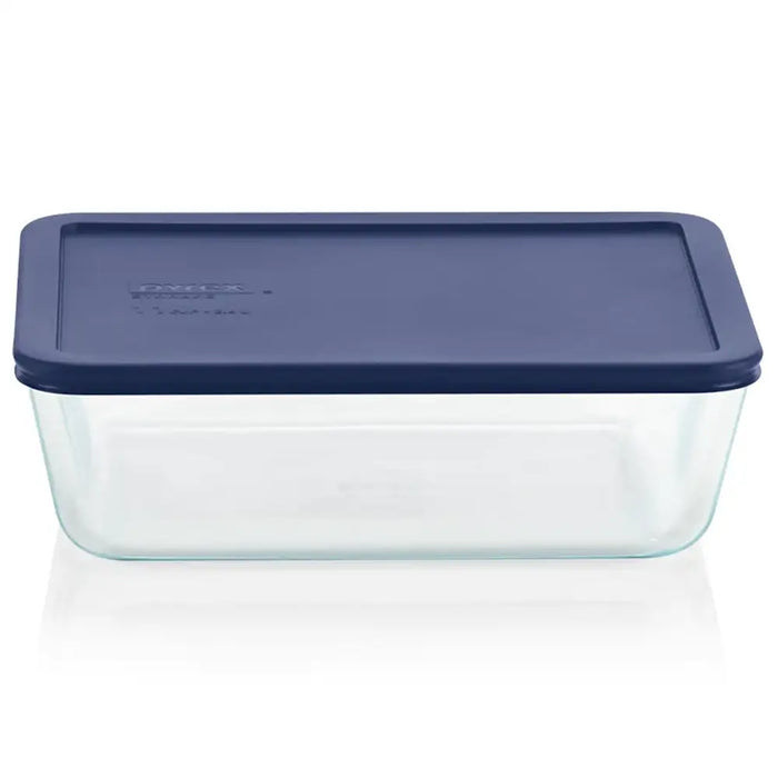 Pyrex Glass Container Rectangle with Blue Lid 2.6L