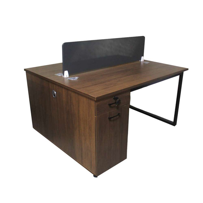 Wiltex 2 Way Workstation with Lower Cabinet L100 x W1200 x H750mm Walnut #FX-05-1412