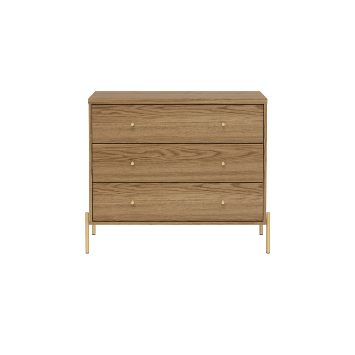 Provincia Jasper 3 Drawer Dresser Oak/Gold #PA61454 (No Warranty)