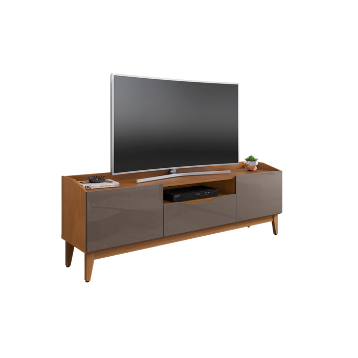 FB Ravena TV Stand L1800 x W433 x H615mm Cedar/Pearl Grey High Gloss #11065588 (No Warranty)