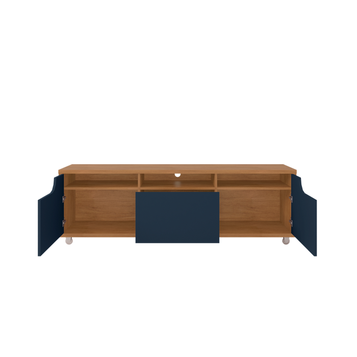 FB Jersey TV Stand L1800 x W385 x H502mm Cedar/Cobalt Blue #11083595 (No Warranty)