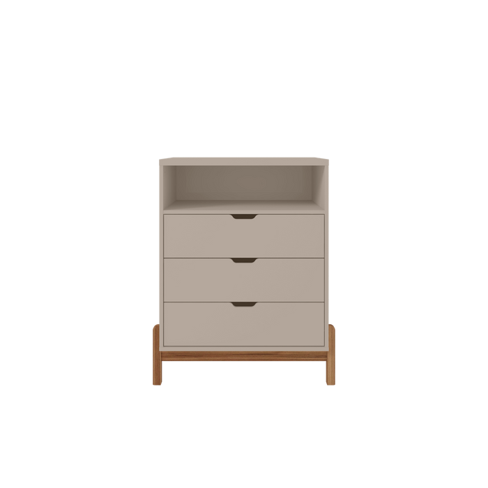 FB Antares 3Drawer Chest L770 x W450 x H960mm Off White High Gloss #5025140 (No Warranty)