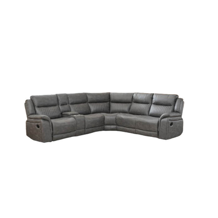 Luvliving Techno Fabric 5 Seater Corner Recliner Grey
