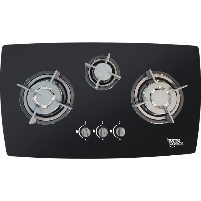 Home Basics 3B Gas Cooktop 70cm Glass Black