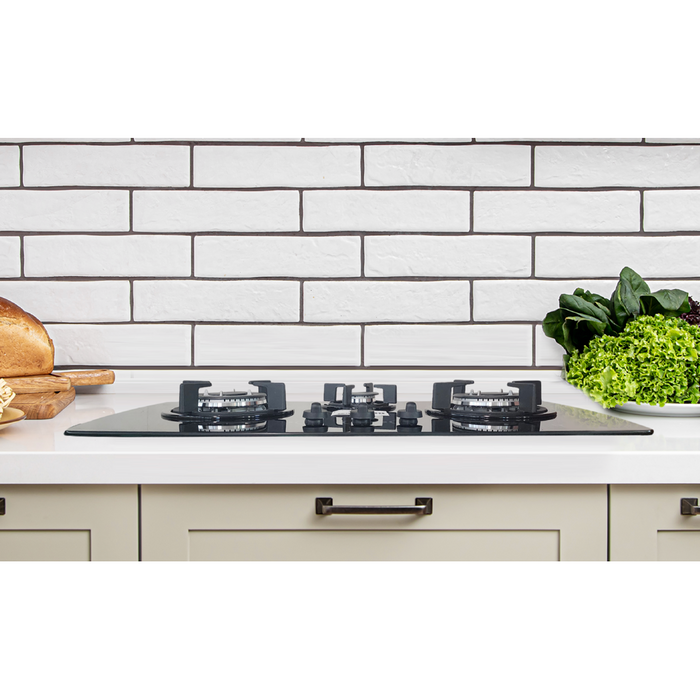 Home Basics 3B Gas Cooktop 70cm Glass Black
