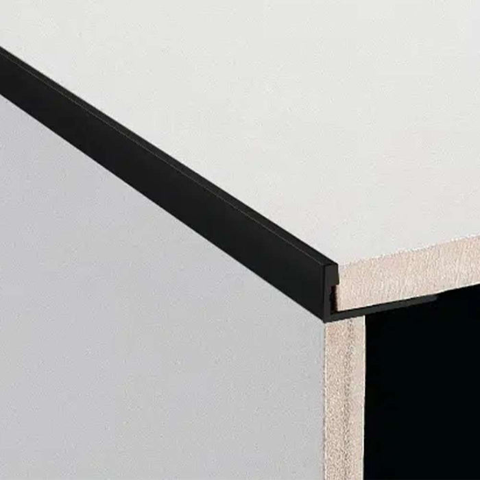 Evia Tile Trim 12.5mm x 2.5m Aluminium L Edge Matte Black