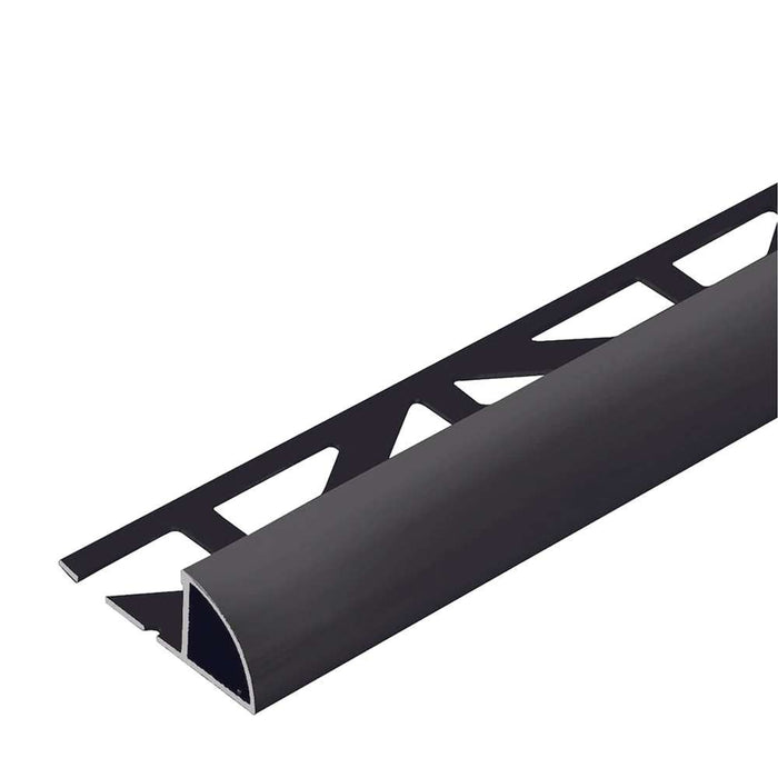 Evia Tile Trim 10mm x 2.5m Aluminium Round Edge Matte Black