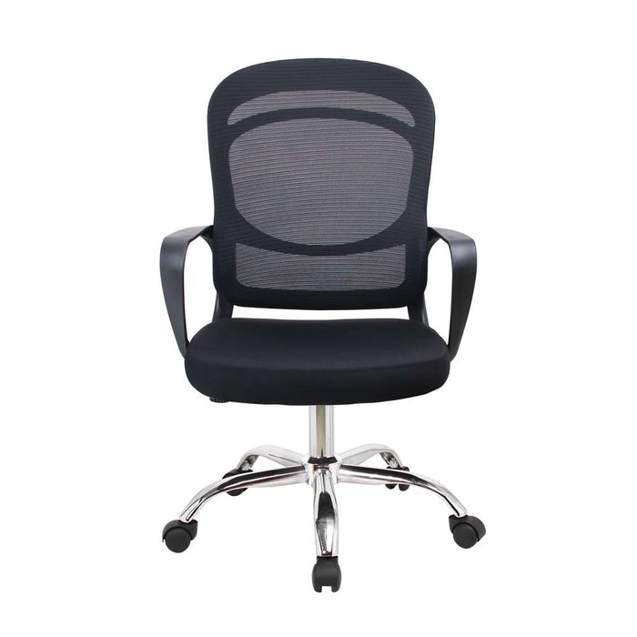 Office Basics Medium Back Mesh Chair Black Chrome Base 100kg Max #SK-1029E