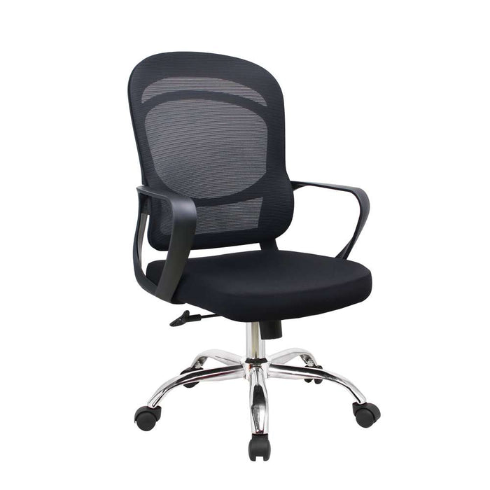 Office Basics Medium Back Mesh Chair Black Chrome Base 100kg Max #SK-1029E