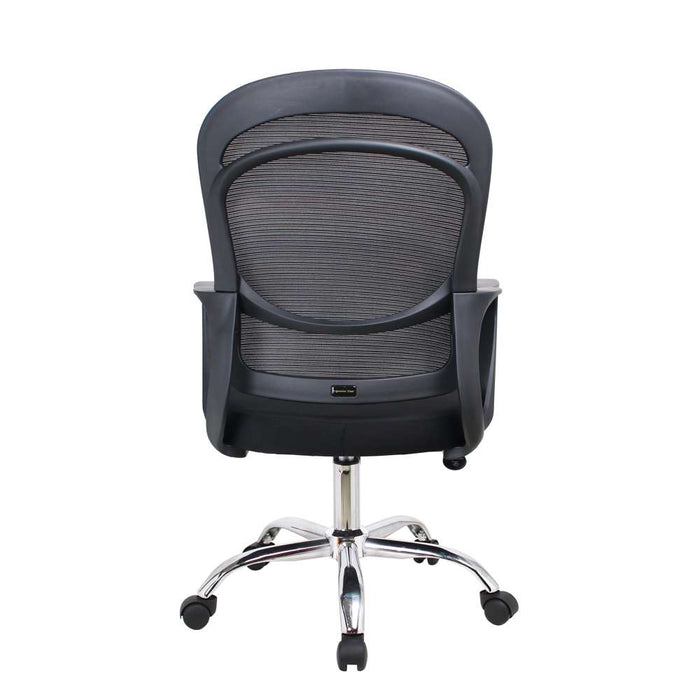 Office Basics Medium Back Mesh Chair Black Chrome Base 100kg Max #SK-1029E