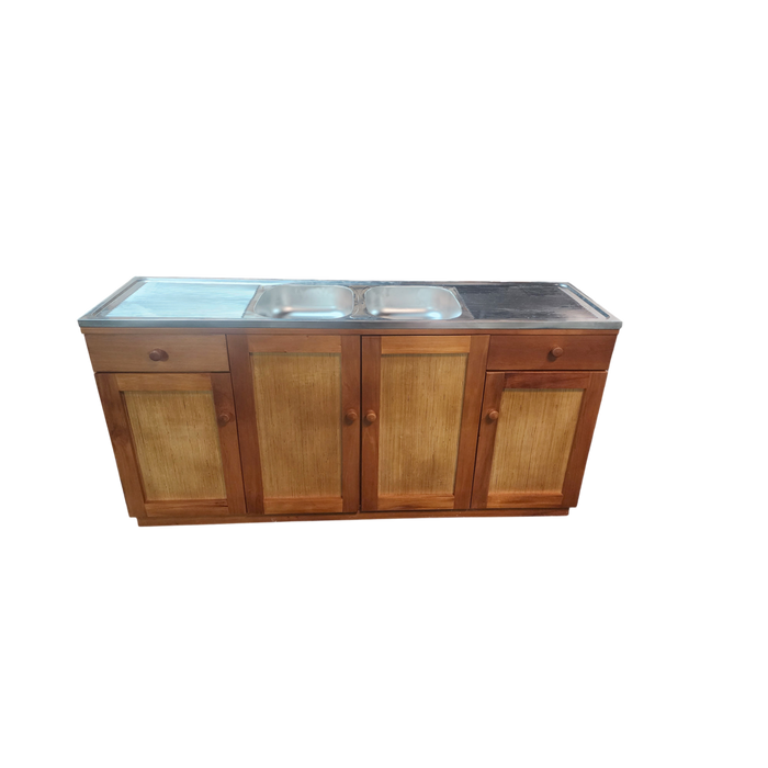 Diamex Premium Stainless Steel Double Sink Bench Unit